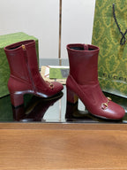 GG Horsebit Ankle Boot 65 Burgundy Calfskin