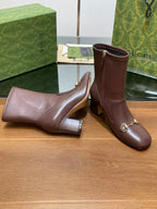 GG Horsebit Ankle Boot 65 Chocolate Calfskin