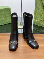 GG Horsebit Ankle Boot 95 Black Calfskin