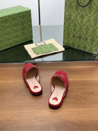 HORSEBIT MULE IN CHERRY RED SUEDE
