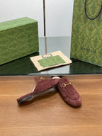 HORSEBIT MULE IN UMBER BROWN SUEDE