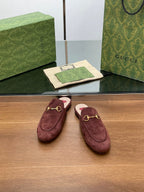 HORSEBIT MULE IN UMBER BROWN SUEDE