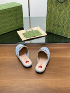 HORSEBIT MULE IN LIGHT BLUE SUEDE