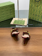 GG HIGH SLINGBACK 10.5 CM IN WINE RED GLOSSY CALFSKIN