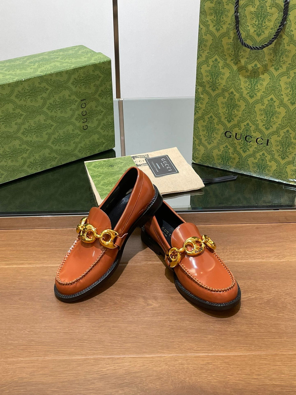 GG Marina Loafer Bronw Patent Calfskin