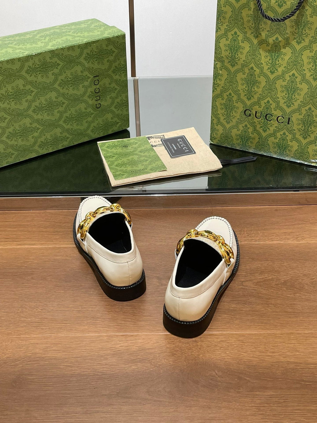 GG Marina Loafer Cream Patent Calfskin