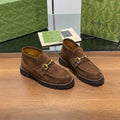 GG Ankle Boot With Horsebit 15 Dark Brown Suede