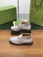 GG Ankle Boot With Horsebit 15 Grey Suede