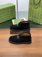 GG Ankle Boot With Horsebit 15 Black Suede