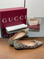 GG Horsebit Ballet Flat Beige Black Monogram Canvas Crystal-Embellished