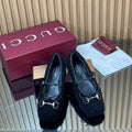 Gucci 26 Ballet Full Black Calfskin Wool 562991