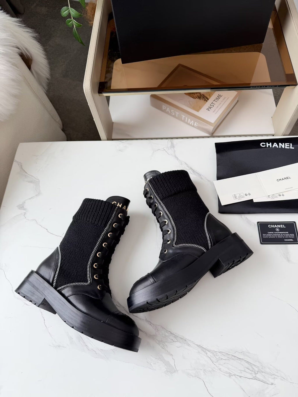 CC 26s Ankle Boot Black Leather Wool