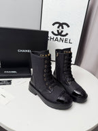 CC 26s Ankle Boot Black Blue Denim Patent Leather