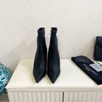 YSL 2025 Opyum 110mm Heel Ankle Boot Black Leather 575011