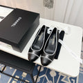 CC Slingback With White Contrast Stitching Black Lambskin 476707