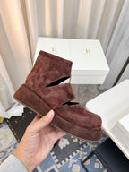 The Row 2025 Boot Coffee Suede Sheepskin 576056
