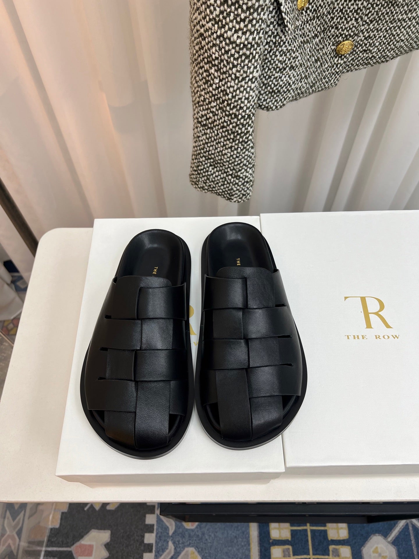 The Row Slide Black Lambskin 707558