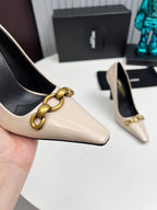 YSL Hermione Pump 11cm Beige Patent Leather 680400