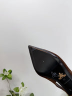 PRA 26SS Slingback 75 Dark Brown Suede 592343