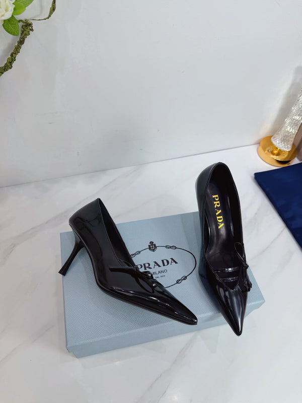 PRA 26SS High Heels Pumps 75 Black Patent Leather 592352