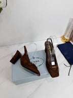 PRA 26SS Slingback 85 Dark Brown Suede 592374