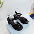 PRA 26SS Platform Sandals 75 Black Suede Sheepskin 592387