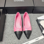 CC 26s Ballet Flat Black Pink Leather 681963