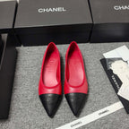 CC 26s Ballet Flat Black Red Leather 681964