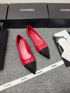 CC 26s Ballet Flat Black Red Leather 681964