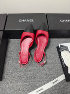 CC 26s Slingback Pointed Black Red Leather 681972
