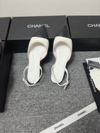 CC 26s Slingback Pointed Black White Leather 681975