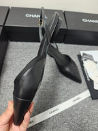 CC 26s Slingback Pointed Black Leather 681977