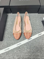 CC 26s Ballet Flat Pink Mesh Fabric Sheepskin 681979