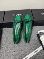 CC 26s Ballet Flat Green Mesh Fabric Sheepskin 681980
