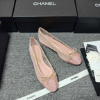 CC 26s Ballet Flat Light Pink Mesh Fabric Sheepskin 681981