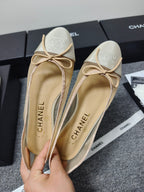 CC 26s Ballet Flat Beige Mesh Fabric Sheepskin 681984