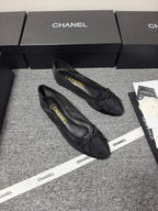 CC 26s Ballet Flat Black Mesh Fabric Sheepskin 681982