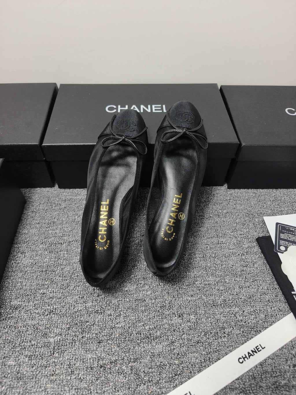 CC 26s Ballet Flat Black Mesh Fabric Sheepskin 681982