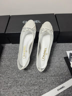 CC 26s Ballet Flat White Mesh Fabric Sheepskin 681983