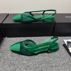 CC 26s Slingback 20 Green Mesh Fabric Sheepskin 681999