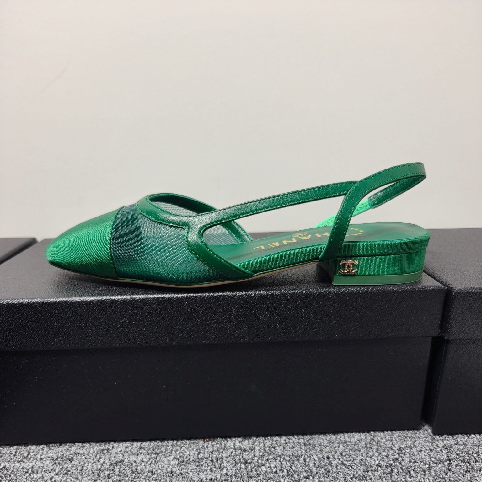 CC 26s Slingback 20 Green Mesh Fabric Sheepskin 681999
