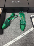 CC 26s Slingback 20 Green Mesh Fabric Sheepskin 681999