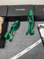 CC 26s Slingback 20 Green Mesh Fabric Sheepskin 681999