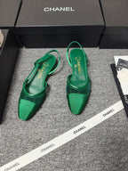CC 26s Slingback 20 Green Mesh Fabric Sheepskin 681999