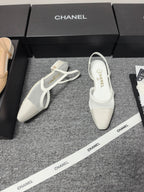 CC 26s Slingback 20 White Mesh Fabric Sheepskin 682002