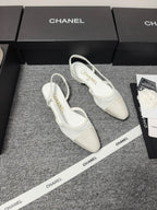 CC 26s Slingback 20 White Mesh Fabric Sheepskin 682002
