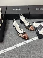 CC SS 2026 Slingbacks 9.5cm White Brown Black Calfskin Lambskin