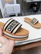 CD Dway 40 Brown Canvas Platform Sandal 218500