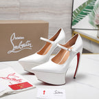 CL Matières Fécales Platform Pumps 15cm White Patent Leather 637883