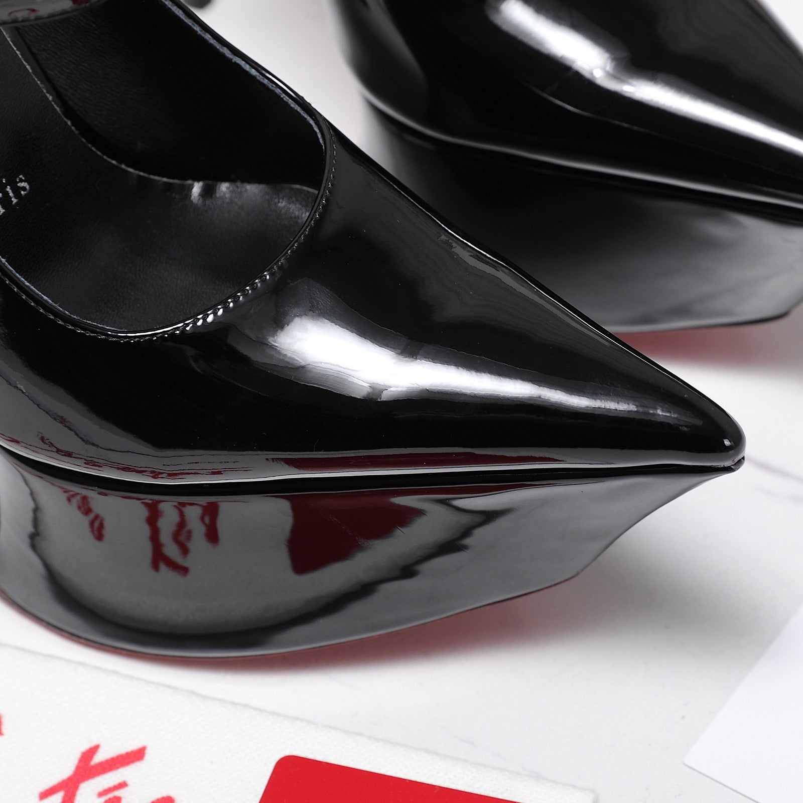 CL Matières Fécales Platform Pumps 15cm Black Patent Leather 637886